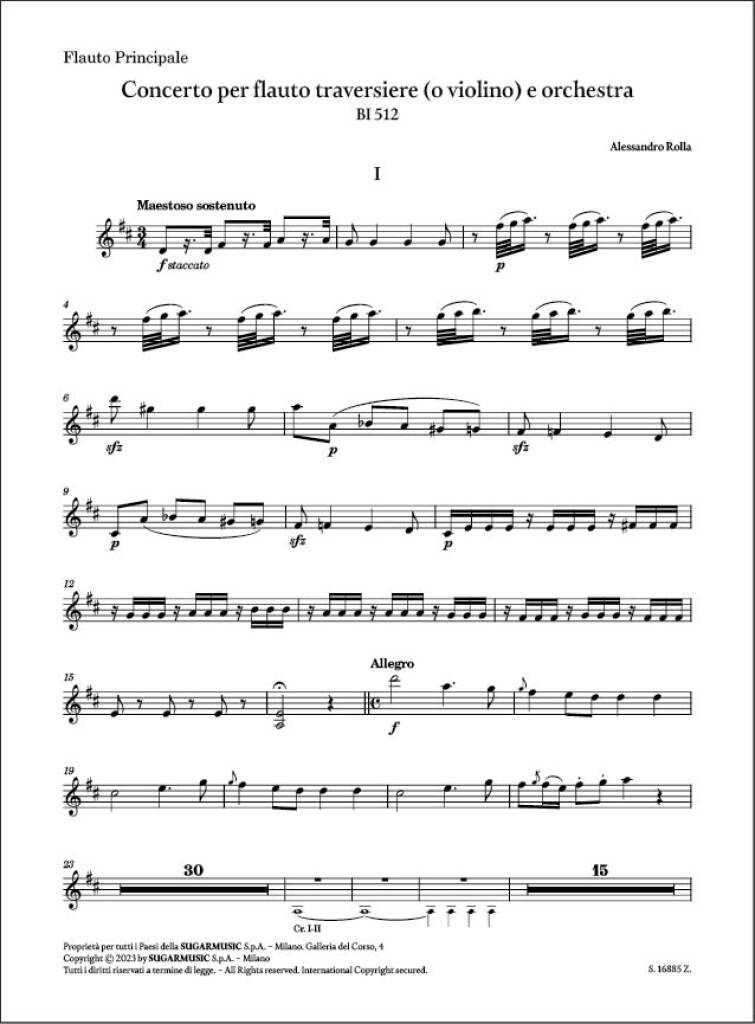 Concerto per flauto (o violino) e orchestra BI 512
